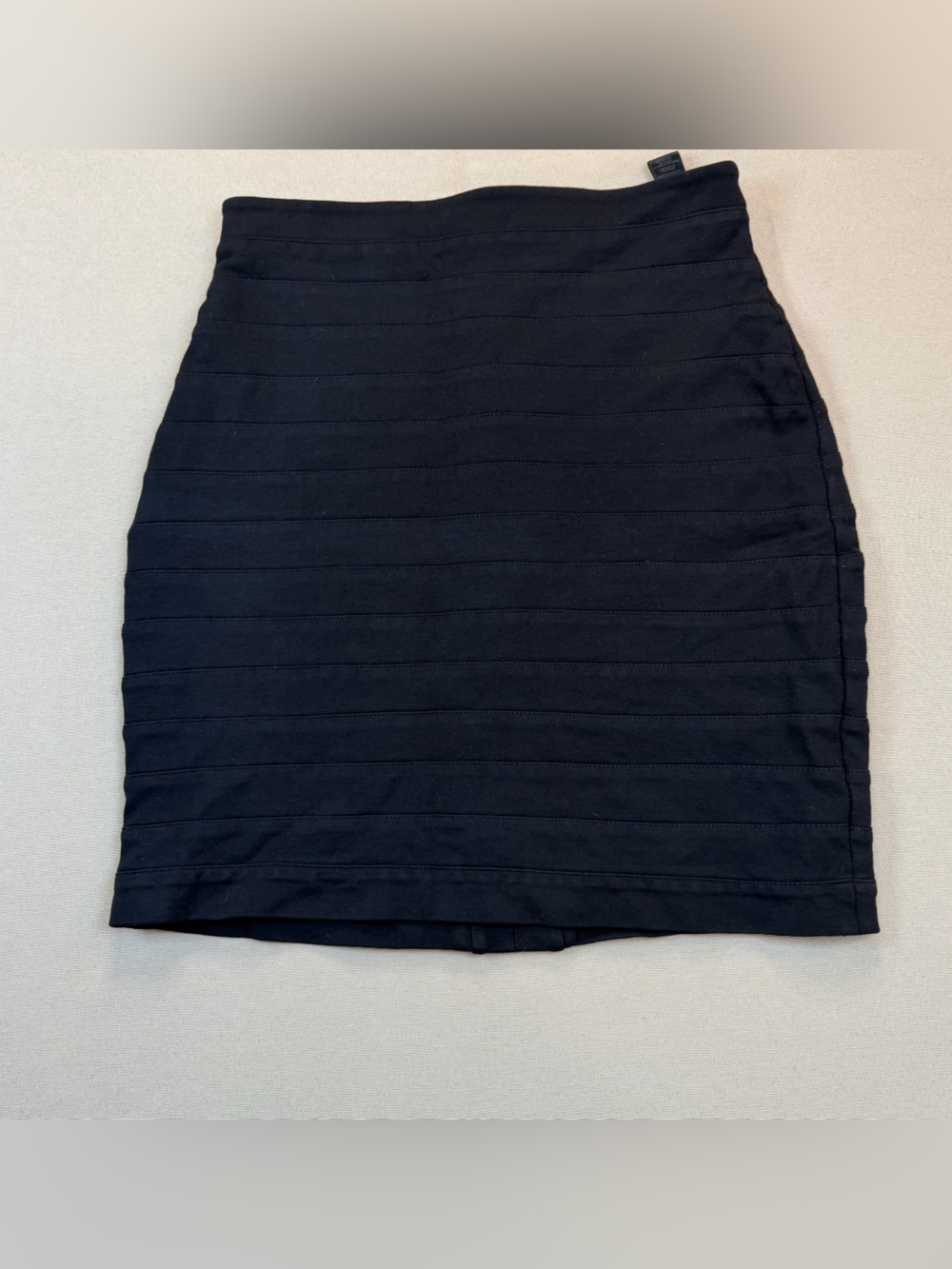 Express Black Horizontal Banded Pencil Skirt